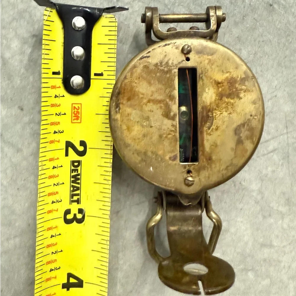 Authentic Vintage Brass Pocket Compass 4” x 2” x 1/2” - Picture 11 of 12